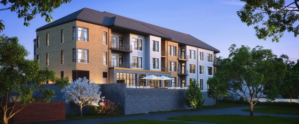 rear exterior view of heritage community