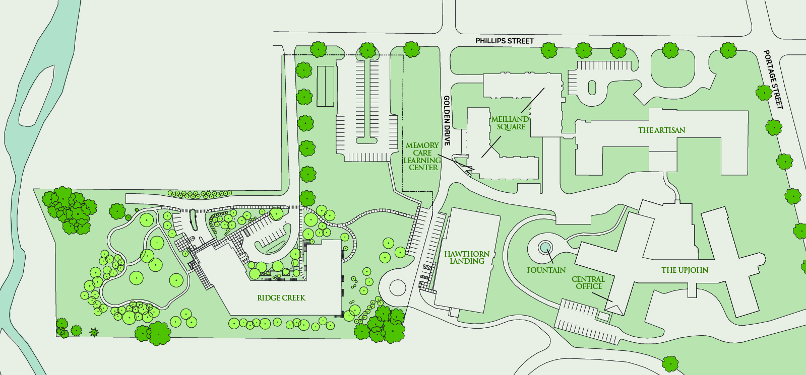 campus map of heritage community of kalamazoo