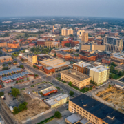 aerial view of kalamazoo housing market