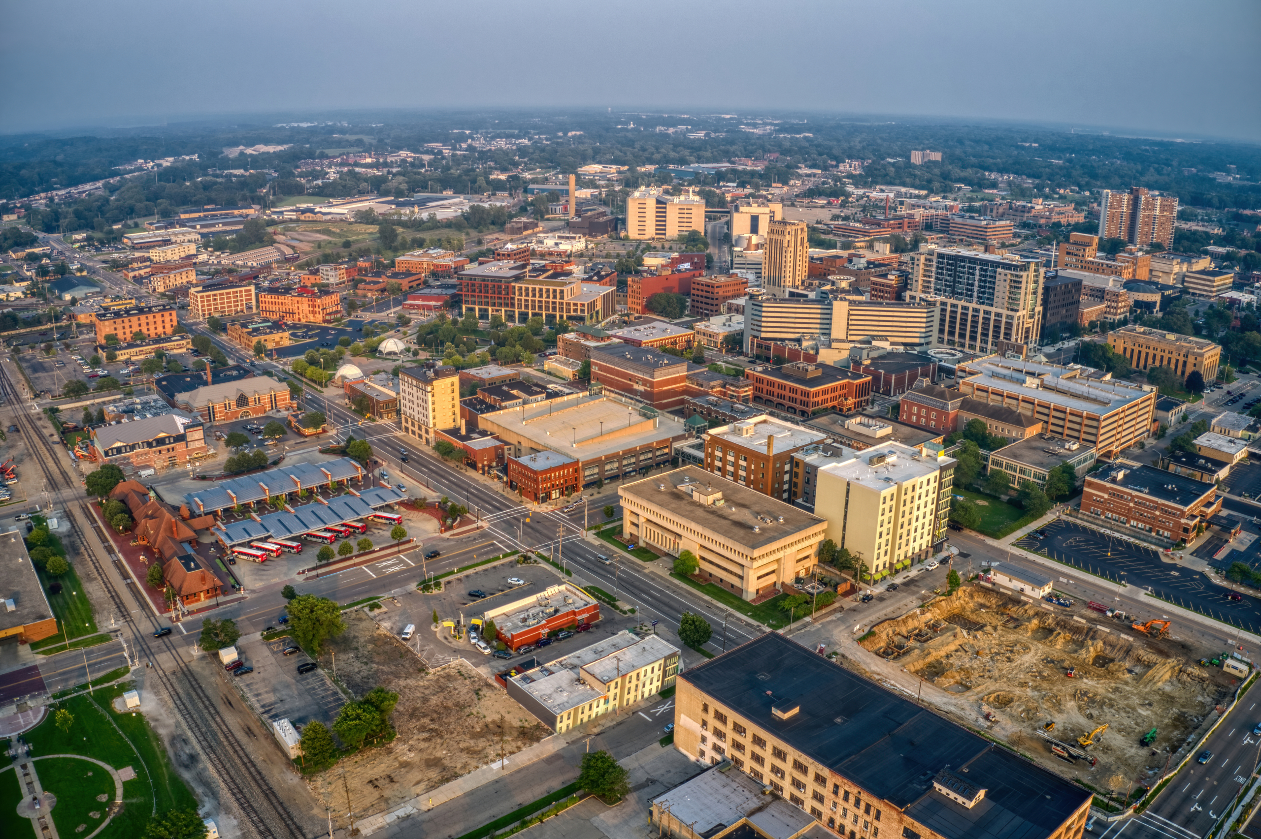 aerial view of kalamazoo housing market