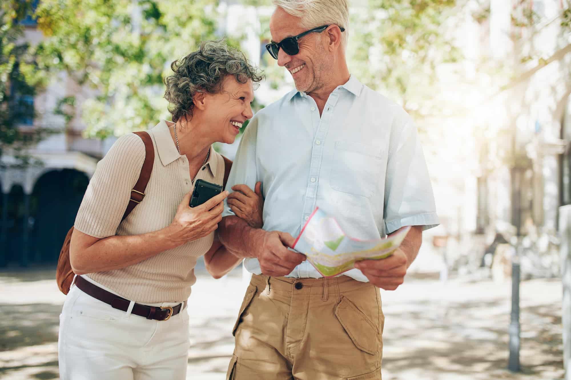 two older adults enjoying an active living community