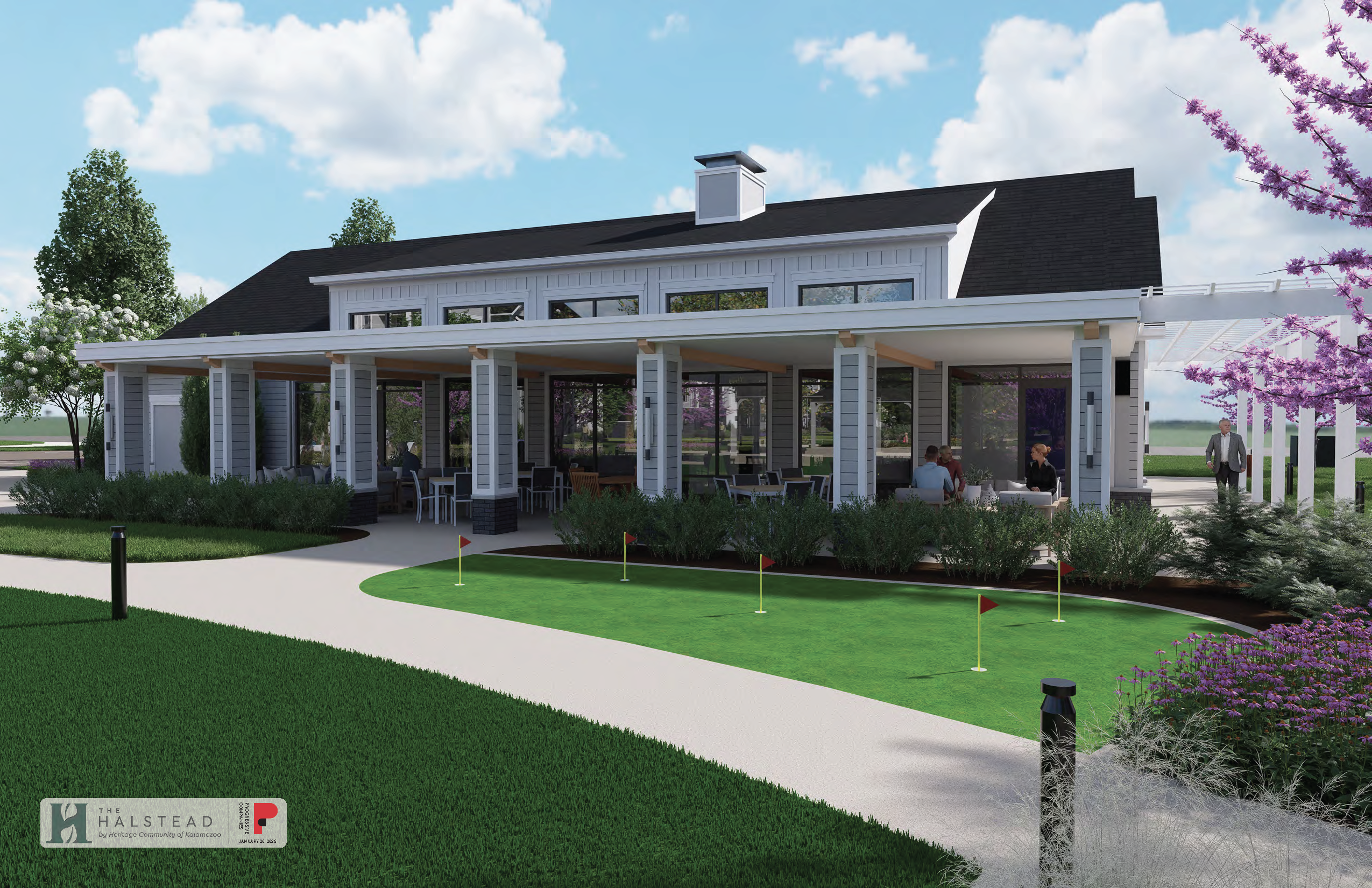 Carousel_-_Clubhouse rendering of the community clubhouse at The Halstead
